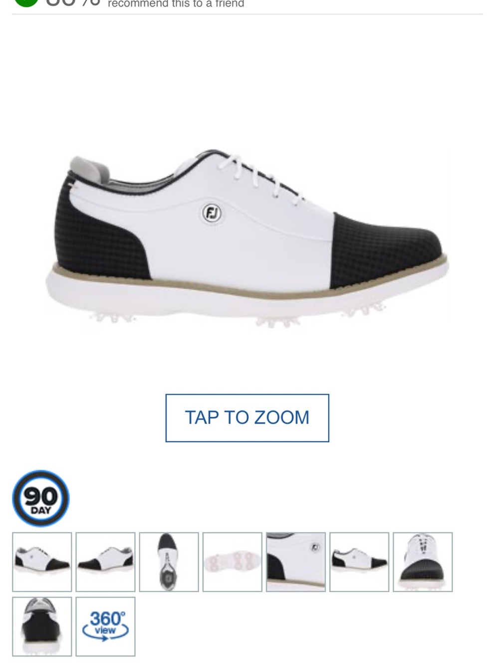FootJoy womens Two-Tone White and Black Golf Shoes